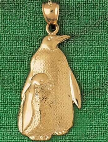 Penguin Pendant Necklace Charm Bracelet in Yellow, White or Rose Gold 1602