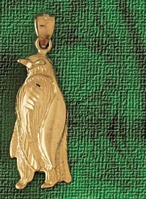 Penguin Pendant Necklace Charm Bracelet in Yellow, White or Rose Gold 1604
