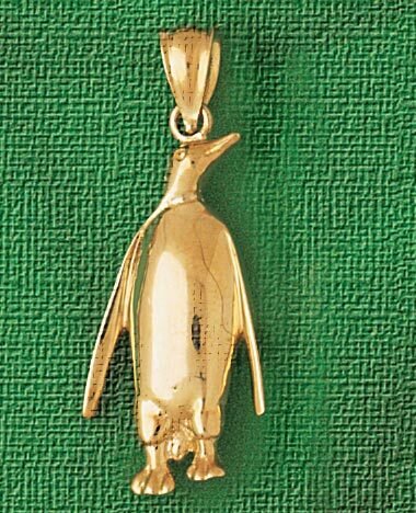 Penguin Pendant Necklace Charm Bracelet in Yellow, White or Rose Gold 1608