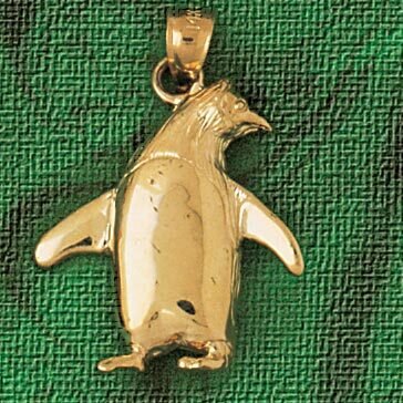 Penguin Pendant Necklace Charm Bracelet in Yellow, White or Rose Gold 1610