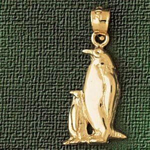 Penguin Pendant Necklace Charm Bracelet in Yellow, White or Rose Gold 1612