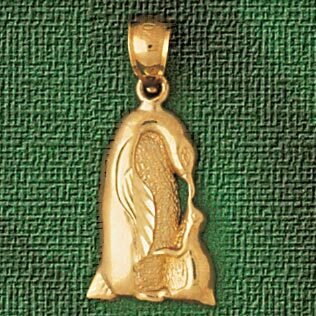 Penguin Pendant Necklace Charm Bracelet in Yellow, White or Rose Gold 1613