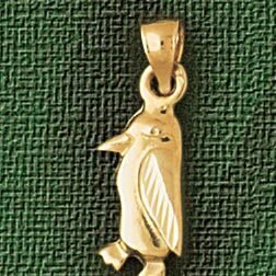 Penguin Pendant Necklace Charm Bracelet in Yellow, White or Rose Gold 1615
