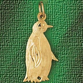 Penguin Pendant Necklace Charm Bracelet in Yellow, White or Rose Gold 1616
