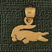 Dazzlers Jewelry Alligator Crocodile Pendant Necklace Charm Bracelet in Yellow, White or Rose Gold …