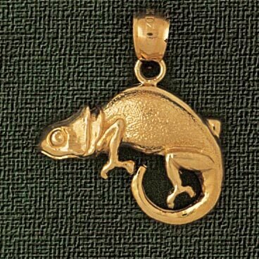 Lizard Pendant Necklace Charm Bracelet in Yellow, White or Rose Gold 1651