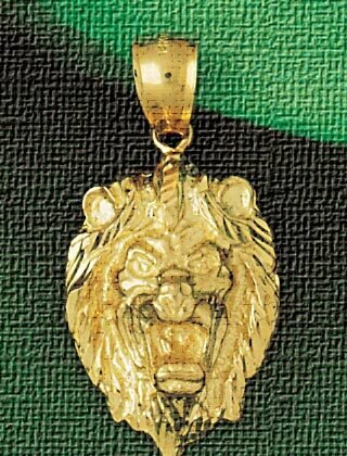 Lion Head Pendant Necklace Charm Bracelet in Yellow, White or Rose Gold 1659