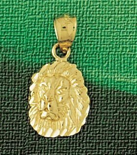 Lion Head Pendant Necklace Charm Bracelet in Yellow, White or Rose Gold 1661