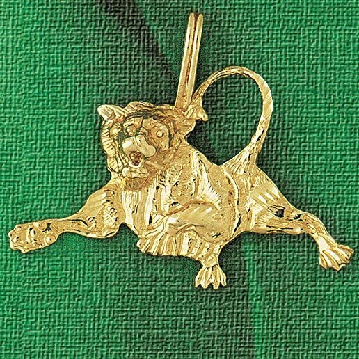 Dazzlers Jewelry Lion Pendant Necklace Charm Bracelet in Yellow, White or Rose Gold 1685, MPN: DZ-1…