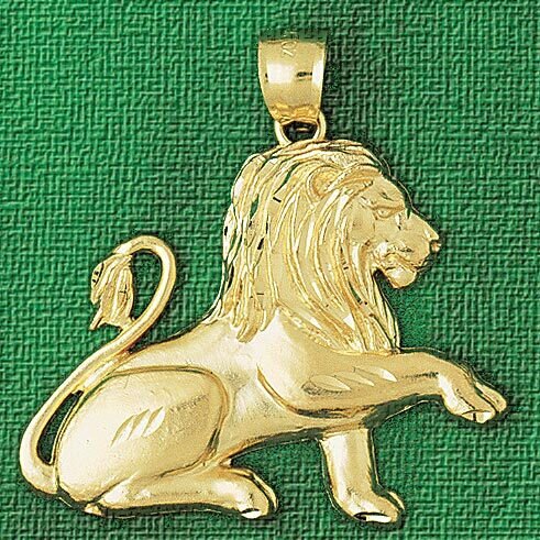 Lion Pendant Necklace Charm Bracelet in Yellow, White or Rose Gold 1688