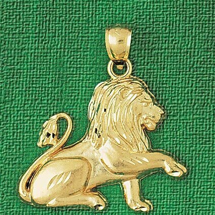 Lion Pendant Necklace Charm Bracelet in Yellow, White or Rose Gold 1689