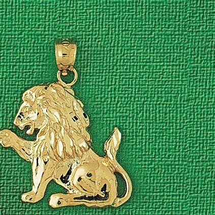 Lion Pendant Necklace Charm Bracelet in Yellow, White or Rose Gold 1691