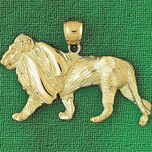 Dazzlers Jewelry Lion Pendant Necklace Charm Bracelet in Yellow, White or Rose Gold 1693, MPN: DZ-1…