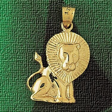 Lion Pendant Necklace Charm Bracelet in Yellow, White or Rose Gold 1695