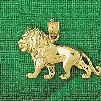 Lion Pendant Necklace Charm Bracelet in Yellow, White or Rose Gold 1699