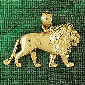 Lion Pendant Necklace Charm Bracelet in Yellow, White or Rose Gold 1700