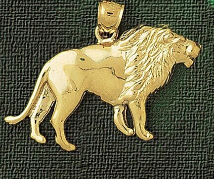 Lion Pendant Necklace Charm Bracelet in Yellow, White or Rose Gold 1702