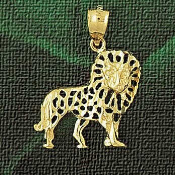 Lion Pendant Necklace Charm Bracelet in Yellow, White or Rose Gold 1703