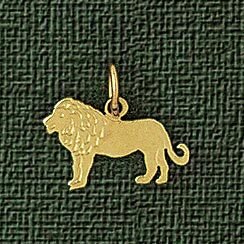Lion Pendant Necklace Charm Bracelet in Yellow, White or Rose Gold 1706