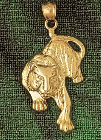 Tiger Pendant Necklace Charm Bracelet in Yellow, White or Rose Gold 1716