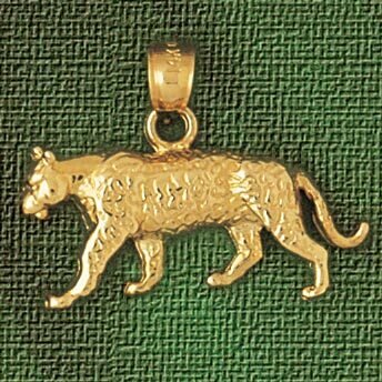 Tiger Pendant Necklace Charm Bracelet in Yellow, White or Rose Gold 1723
