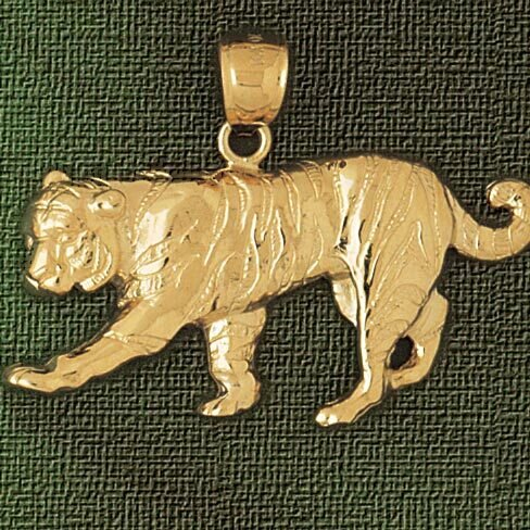 Tiger Pendant Necklace Charm Bracelet in Yellow, White or Rose Gold 1724