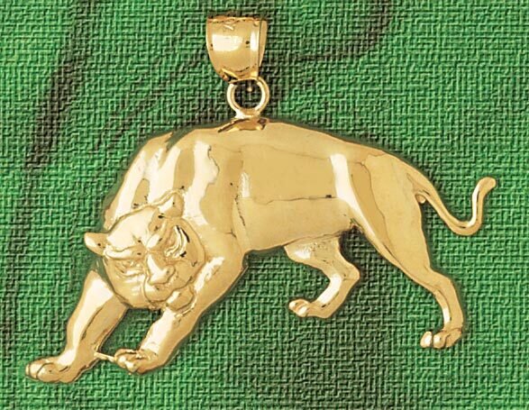 Tiger Pendant Necklace Charm Bracelet in Yellow, White or Rose Gold 1730
