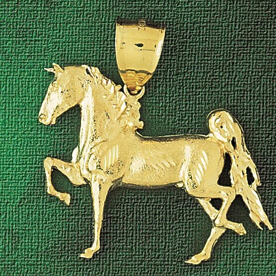 Wild Horse Pendant Necklace Charm Bracelet in Yellow, White or Rose Gold 1743