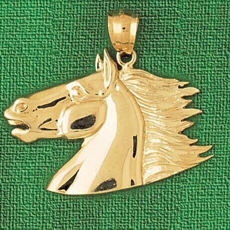 Dazzlers Jewelry Horse Head Pendant Necklace Charm Bracelet in Yellow, White or Rose Gold 1758, MPN…