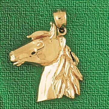 Horse Head Pendant Necklace Charm Bracelet in Yellow, White or Rose Gold 1760