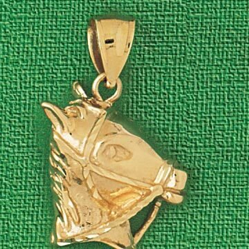 Dazzlers Jewelry Horse Head Pendant Necklace Charm Bracelet in Yellow, White or Rose Gold 1761, MPN…