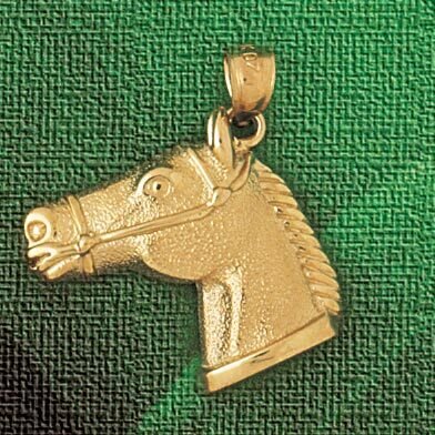 Horse Head Pendant Necklace Charm Bracelet in Yellow, White or Rose Gold 1766