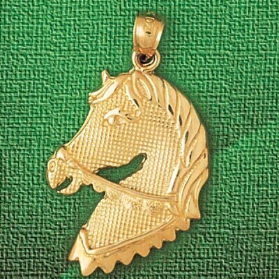 Dazzlers Jewelry Horse Head Pendant Necklace Charm Bracelet in Yellow, White or Rose Gold 1769, MPN…