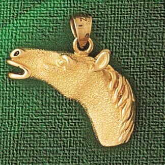 Dazzlers Jewelry Horse Head Pendant Necklace Charm Bracelet in Yellow, White or Rose Gold 1770, MPN…