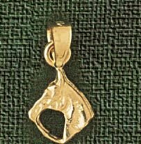 Dazzlers Jewelry Horse Head Pendant Necklace Charm Bracelet in Yellow, White or Rose Gold 1771, MPN…