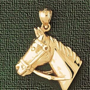 Horse Head Pendant Necklace Charm Bracelet in Yellow, White or Rose Gold 1773