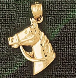 Dazzlers Jewelry Horse Head Pendant Necklace Charm Bracelet in Yellow, White or Rose Gold 1774, MPN…