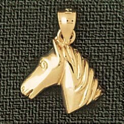 Dazzlers Jewelry Horse Head Pendant Necklace Charm Bracelet in Yellow, White or Rose Gold 1776, MPN…