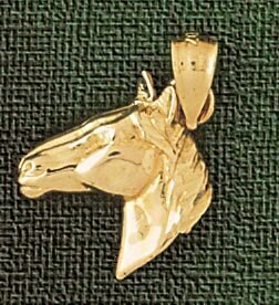 Horse Head Pendant Necklace Charm Bracelet in Yellow, White or Rose Gold 1777