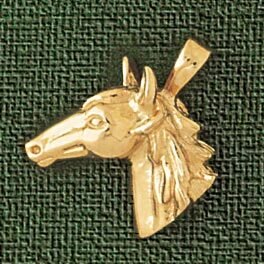 Horse Head Pendant Necklace Charm Bracelet in Yellow, White or Rose Gold 1778