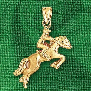 Horse Pendant Necklace Charm Bracelet in Yellow, White or Rose Gold 1783