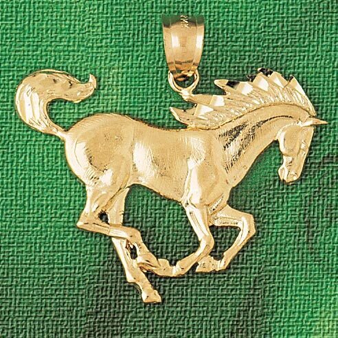 Unicorn Horse Pendant Necklace Charm Bracelet in Yellow, White or Rose Gold 1785