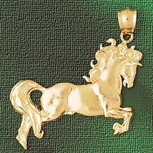 Horse Pendant Necklace Charm Bracelet in Yellow, White or Rose Gold 1787