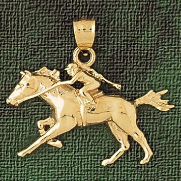 Horse Pendant Necklace Charm Bracelet in Yellow, White or Rose Gold 1798