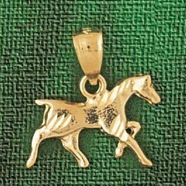 Dazzlers Jewelry Horse Pendant Necklace Charm Bracelet in Yellow, White or Rose Gold 1818, MPN: DZ-…