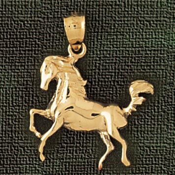 Horse Pendant Necklace Charm Bracelet in Yellow, White or Rose Gold 1823