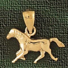 Horse Pendant Necklace Charm Bracelet in Yellow, White or Rose Gold 1824