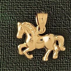Dazzlers Jewelry Horse Pendant Necklace Charm Bracelet in Yellow, White or Rose Gold 1825, MPN: DZ-…