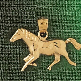 Dazzlers Jewelry Horse Pendant Necklace Charm Bracelet in Yellow, White or Rose Gold 1831, MPN: DZ-…