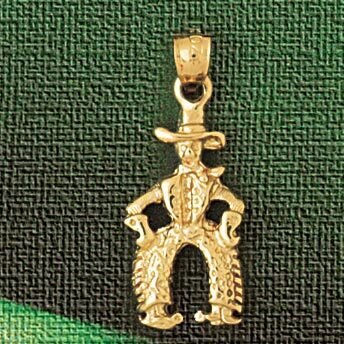 Dazzlers Jewelry Cowboy Pendant Necklace Charm Bracelet in Yellow, White or Rose Gold 1845, MPN: DZ…